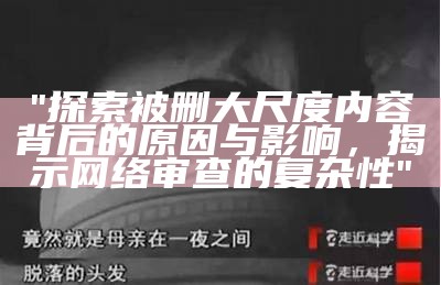 "探索被删大尺度内容背后的动因与影响，揭示网络审查的复杂性"